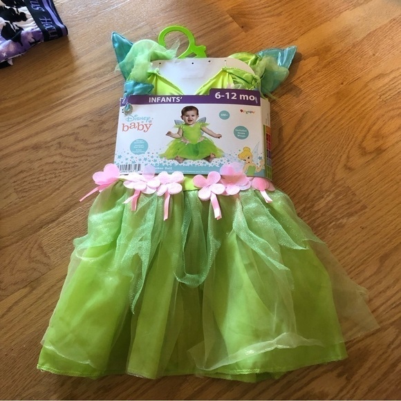 Disney Tinker Bell Costume NEW 6-12 mos Green Baby Kids Halloween Parks World - Picture 1 of 4